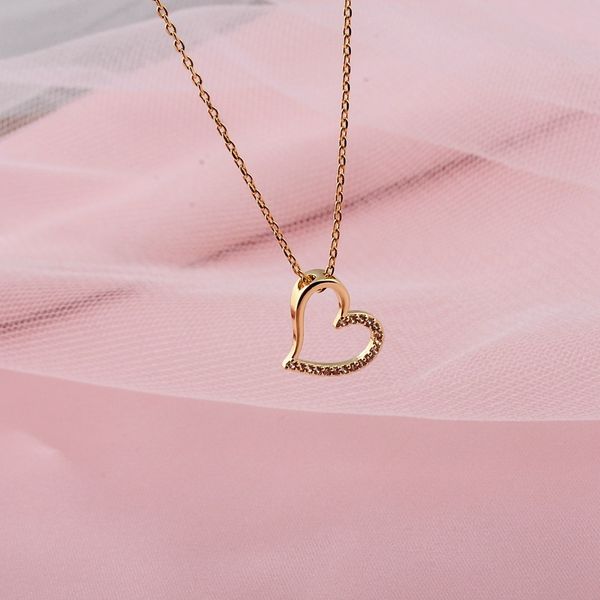 

fashionable simple heart-shaped necklace wild female clavicle chain sale, Silver