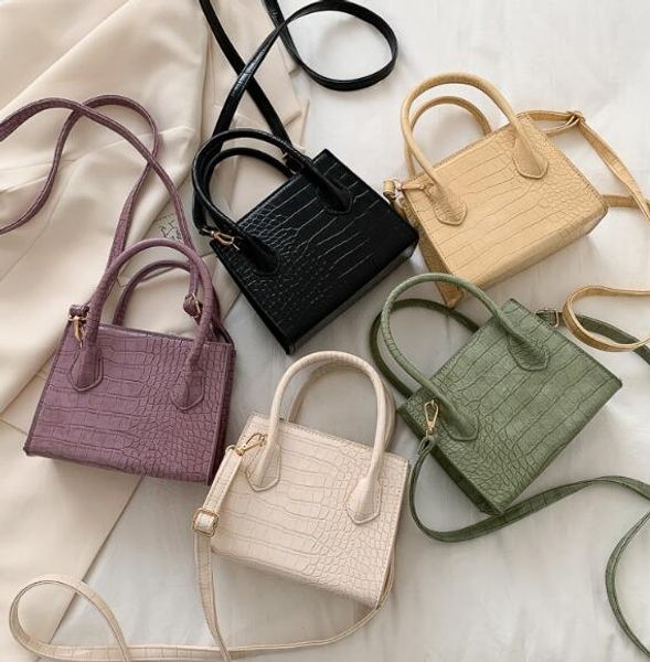 

Fashion Women Small Handbags Alligator Shoulder Bags Candy Color Crossbody Totes Flap