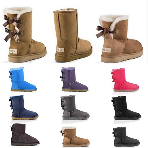 

australia wgg boot uggs ugg 0 2020 australia women snow boots bowtie triple black chestnut pink navy blue grey fashion classic a