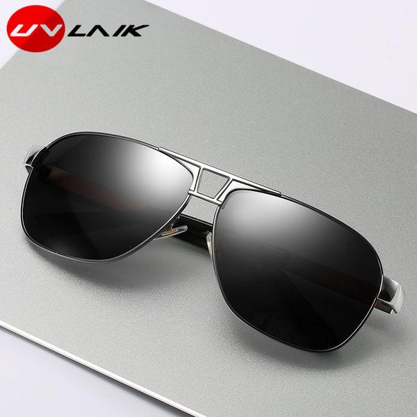 

uvlaik 2020 pchromism anti-glare men driving polarized sunglasses clear texture men sun shade goggles uv400 for auto car, White;black