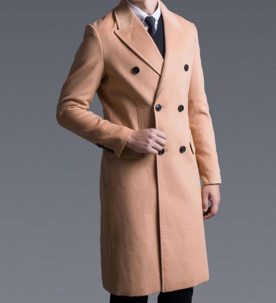 

s-6xl 2020 spring men's new fashion double-breasted long sleeve cloth coat big yards, Black