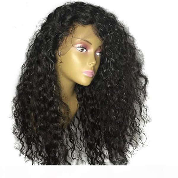 

malaysian curly wigs 7a grade malaysian virgin human hair glueless kinky curly lace front wig lacefront wig for black women, Black;brown