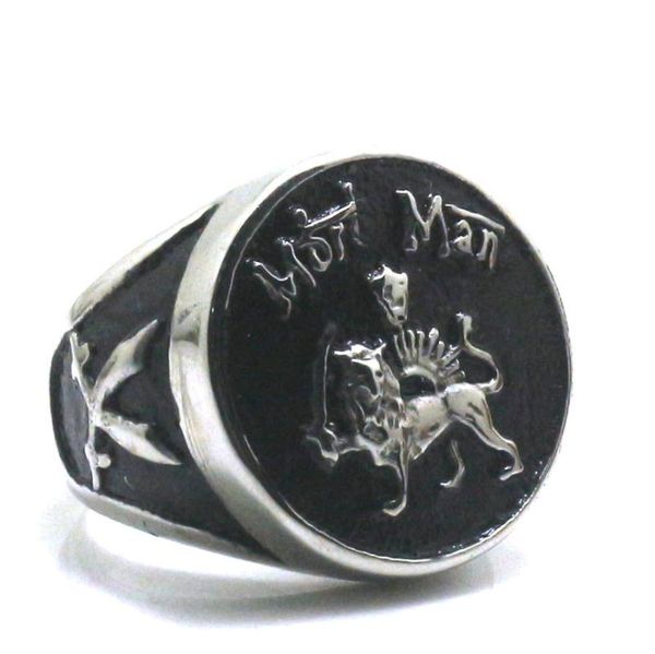 

316l stainle steel punk gothic cool lion ring, Golden;silver