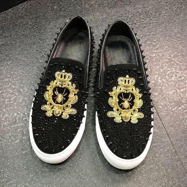 

x0615 new fashion 2020 men's shoes luxury european design party style men's casual shoes, Black