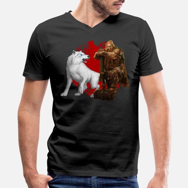 

dwarf hunter t shirt men print cotton round collar costume crazy casual spring autumn kawaii shirt