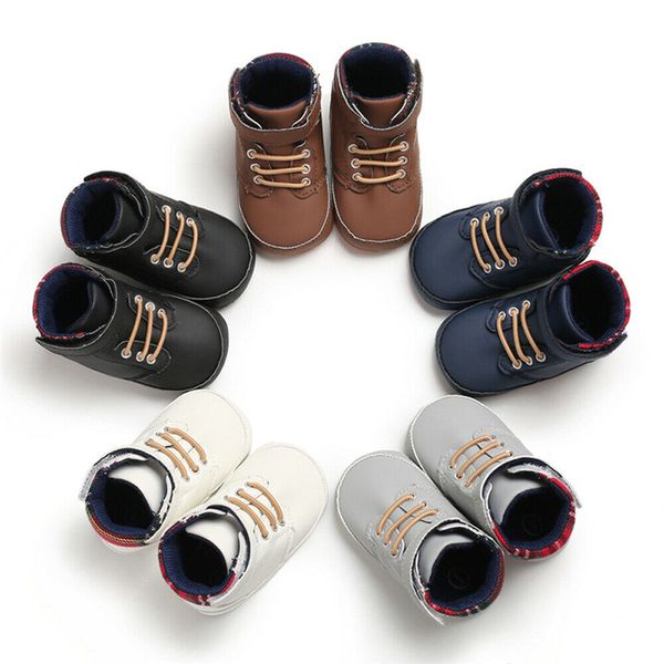 

toddler newborn baby boy girl leather soft sole crib shoes sneakers prewalker