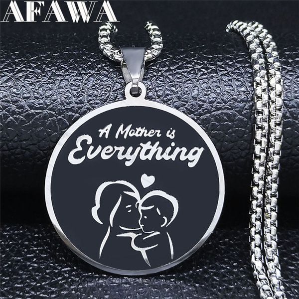 

fashin mom and bay stainless steel statement necklace women silver color necklaces & pendants jewelry cadenas mujer n3333s01