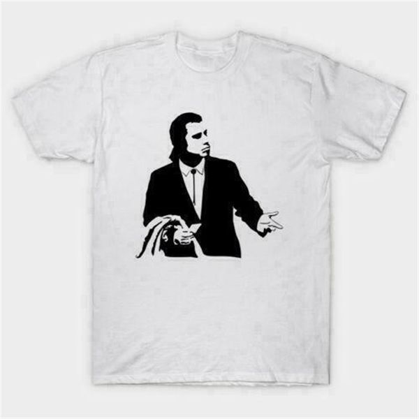 

new travolta pulp fiction white s-3xl t-shirt usa size harajuku funny tee shirt