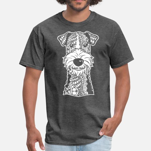 

wire fox terrier face graphic ar gift for d t shirt men customize short sleeve s-xxxl clothing fit new fashion spring vintage shirt, White;black