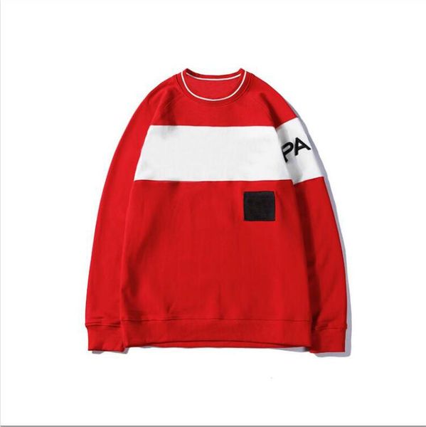 

19fw chest letters embroidery hoodie men women couples sweatshirt pullovers long sleeve fashion streetwear o-neck clothes m-2xl, Black