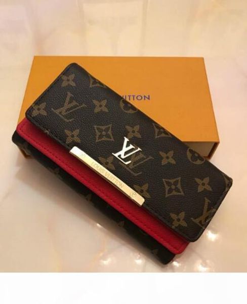 

shpping wholesale red bottoms lady long wallet multicolor designer coin purse card holder original box women classic zipper designerket, Black