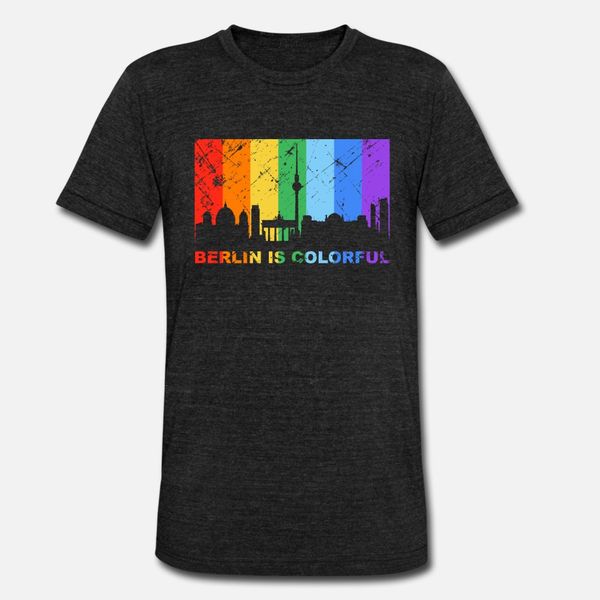 

berlin is colorful rainbow lgbt csd gay pride t shirt men designs 100% cotton size s-3xl basic solid cute casual spring autumn standard