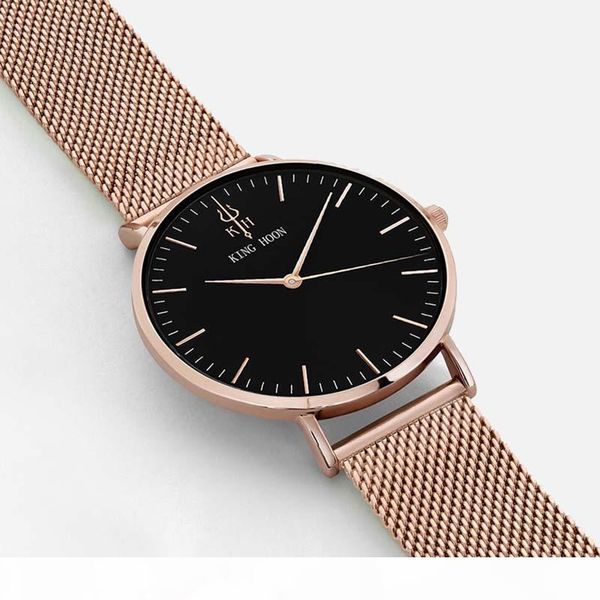 

king hoon waterproof rose gold watch women quartz watches ladies brand luxury female wrist watch girl clock relogio feminino, Slivery;brown