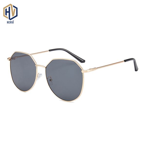 

woman sunglasses fashion metal frame polygon gradient slice lens silica gel nose pads multiple colour, White;black