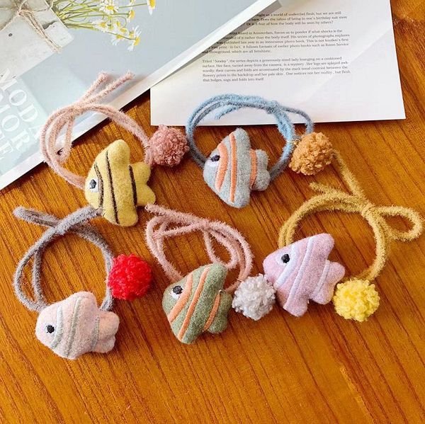 

kids designer head accerssaories cute kids yellow duck hair band fabric hand-stitched fish hair band parent-child hair rope headdress headdr, Slivery;white