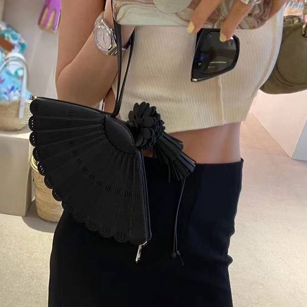 

pu leather hollow out fan shape handbag female fashion personalized shoulder bag 2020 new style women clutch bags