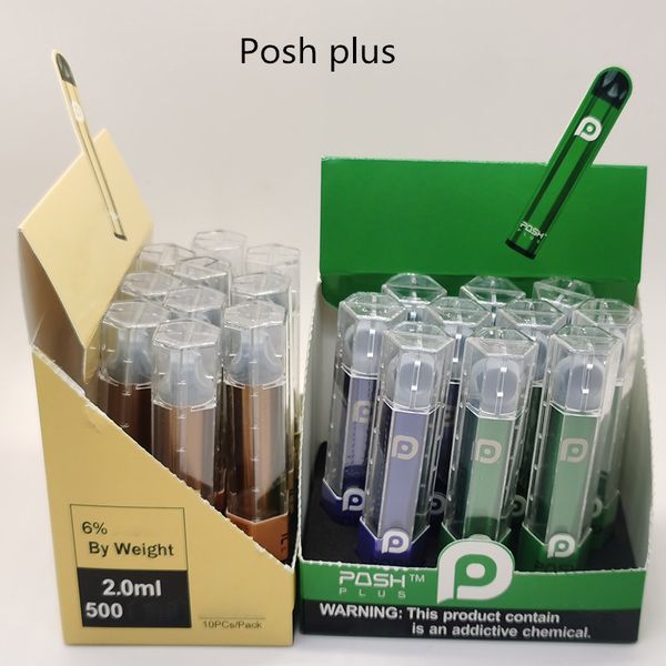

Posh Plus Одноразовая Pod Device 450mAh Батарея 2,0 мл Vape ручка упаковки Пустые одноразовые электронные сигареты Starter Kit