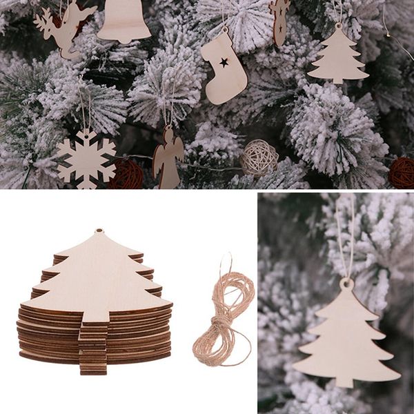 

christmas decorations 10pcs/set tree santa claus boots bells hanging wooden ornaments home xmas party t