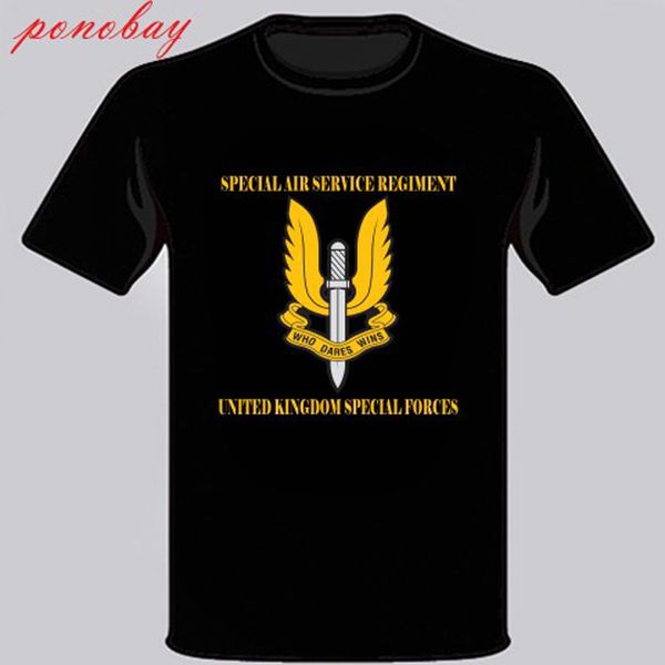 

fashion summer straight 100% cotton new uk sas special air service regiment forces men's black t-shirt size s-3xl tee shirt