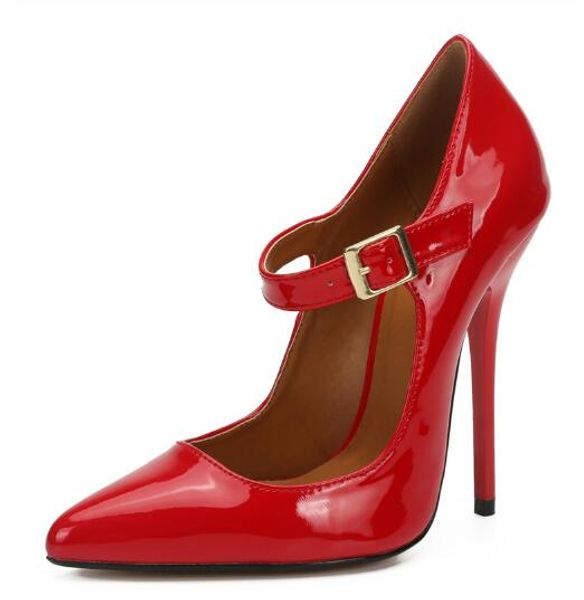 

pointed toe slide strap pumps women's heels spring autumn high heels women shoes pu leather pump women wedding party shoes, Black