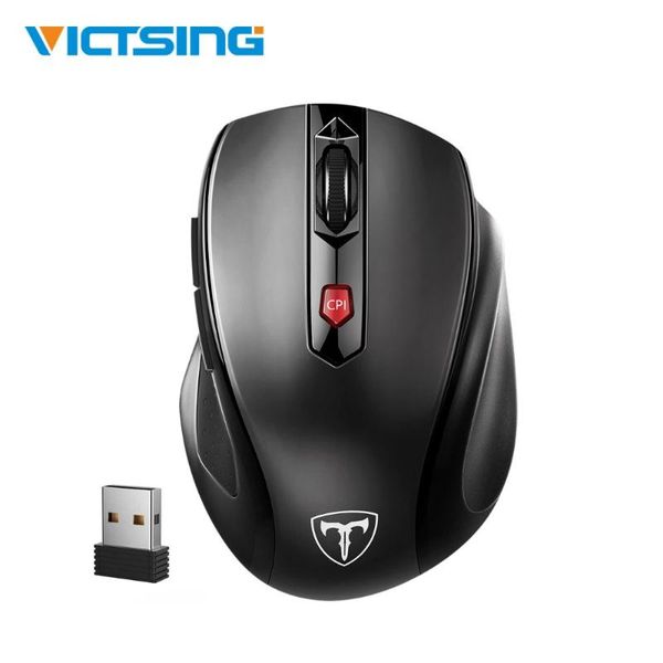 

victsing wireless mouse 3-level dpi 6 buttons computer mouse comfortable grip ergonomic gaming for win 10/8/7/xp