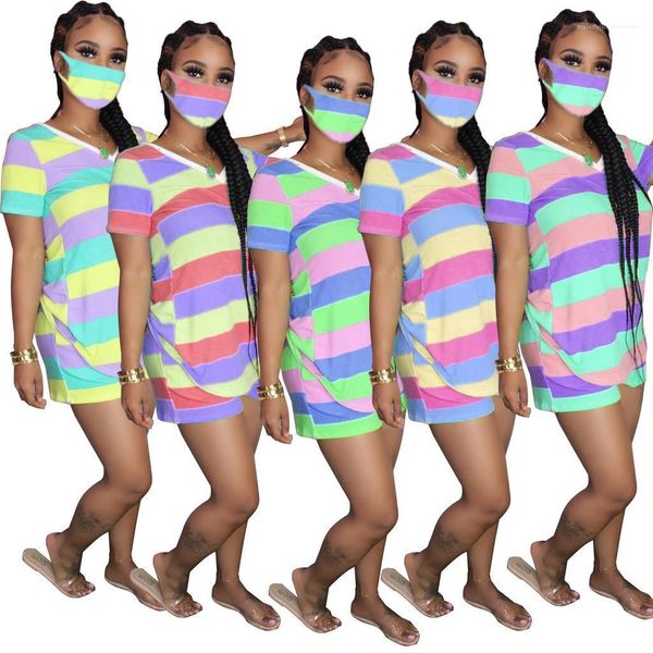 

dye printed colorful stripe fashion casual sports suit womens designer tracksuits european and american female clothing tie, Gray