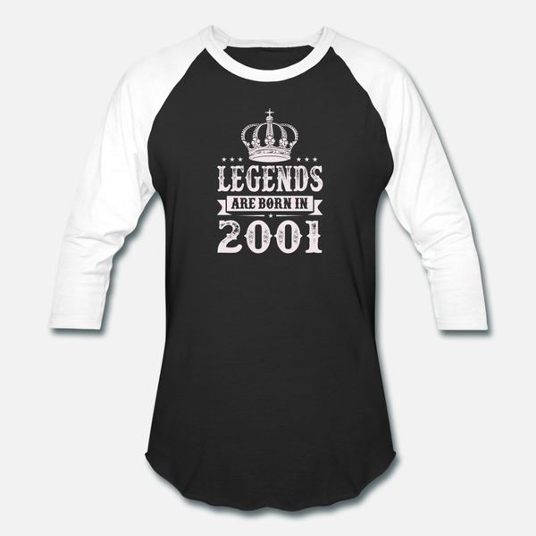 

legends are born in 2001 t shirt men design 100% cotton size s-3xl normal graphic funny spring autumn pattern shirt