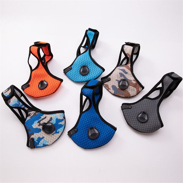 

cycling face mask camouflage dustproof anti-fog face masks with breather valve mouth cover men washable protective face mask 2020