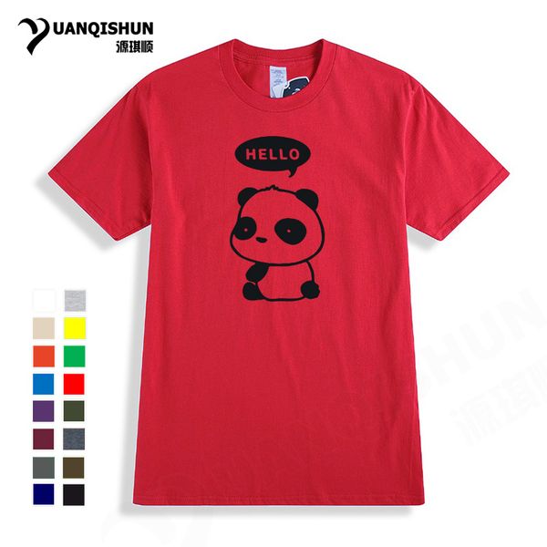 

fashion hello panda printing t-shirts 16 colors cotton simple short sleeved men's and women's loose-fit t-shirt harajuku