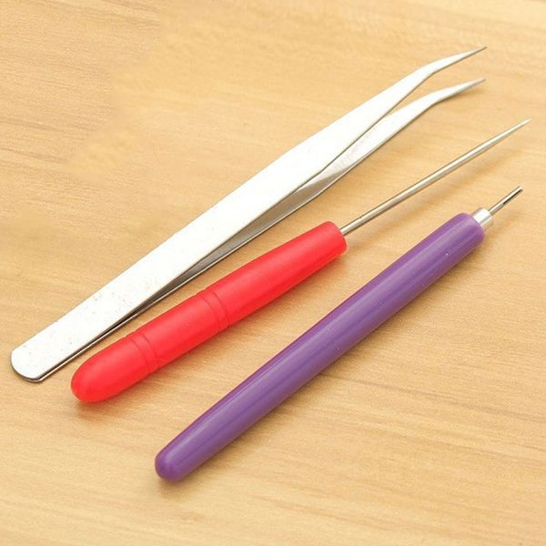 

3pcs paper diy set quilling paper tools tweezer needle pins slotted pen tool kit