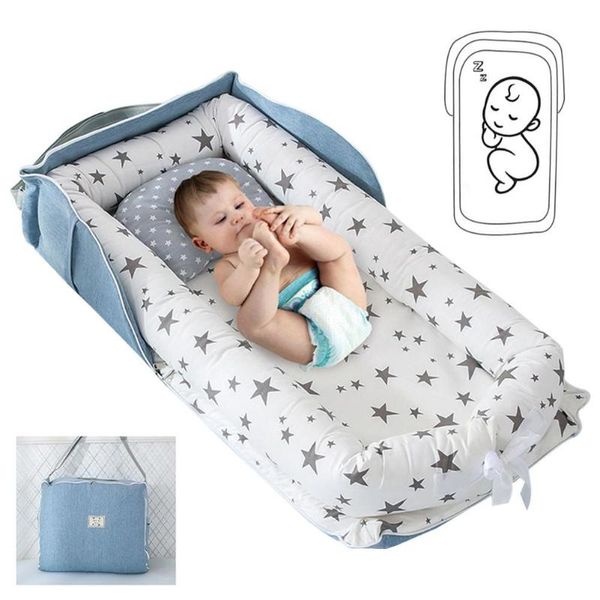 

baby lounger cotton breathable foldable portable sleeping baby bed for sleeping napping travel