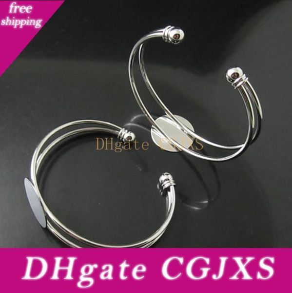 

20mm silver plated bracelet blank ,bracelet base jewelry making bezel setting, Golden;silver