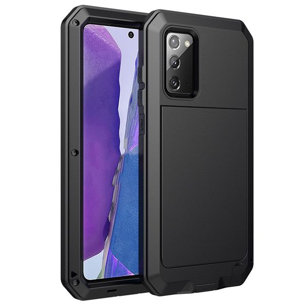 

3 layer heavy duty shockproof case for samsung galaxy note 20 ultra phone cases metal aluminum armor protective back cover funda