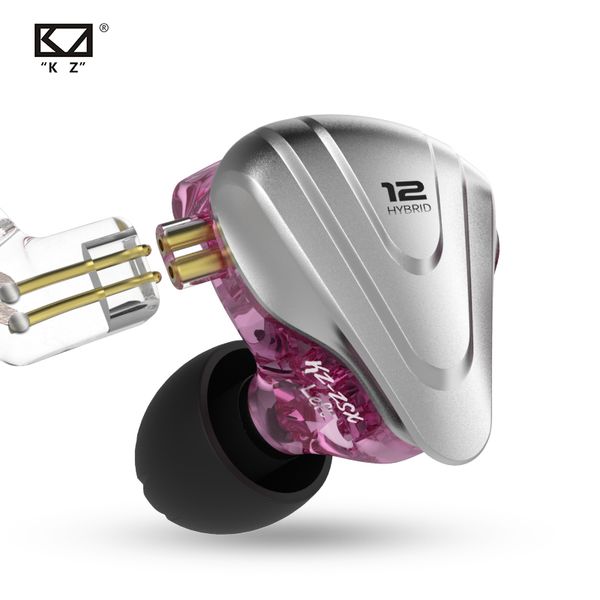 

kz zsx 5ba+1dd hybrid in ear earphone 6 driver unit hifi monitor running sports auriculares iem earbud stage 2pin zs10