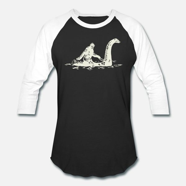 

bigfoot bigfoot sasquatch riding the loch ness t shirt men knitted tee shirt crew neck male cute funny casual spring leisure shirt