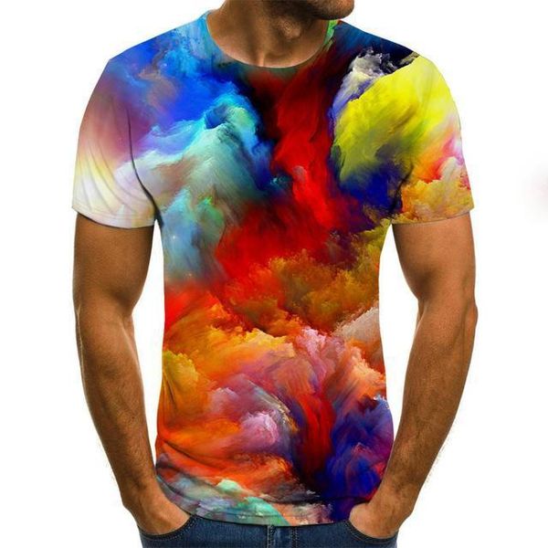 

men 's t -shirt short -sleeved o -neck men 's t -shirt splash ink printing 3d t -shirt 3d print shirts hippie anime graphic men cl