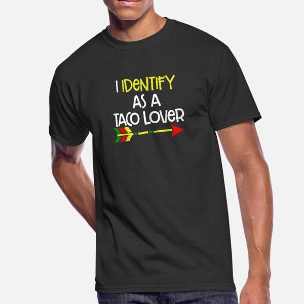 

i identify as a taco lover taco gift t shirt men printed 100% cotton s-3xl graphic fashion spring outfit shirt