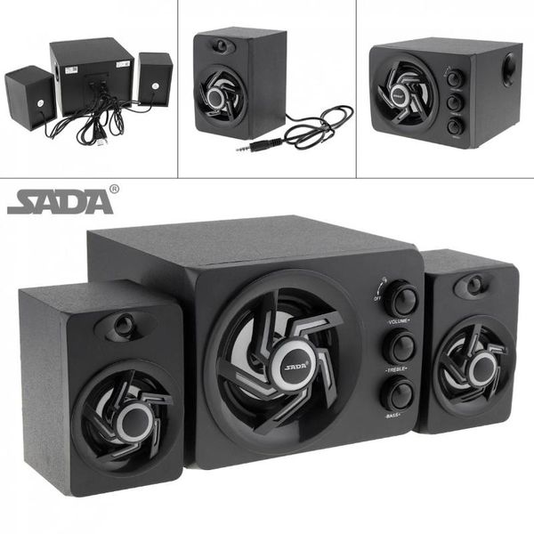 

sada d-209 usb2.1 wired bluetooth computer speaker 3.5mm plug music stereo for deskpc lapnotebook theater loudspeaker