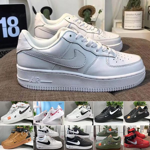 

бесплатная доставка бегущих froced обувь 1 низкий мужчины кроссовки прижимает один mens тренеров спорт скейтборда один спортивный белый air