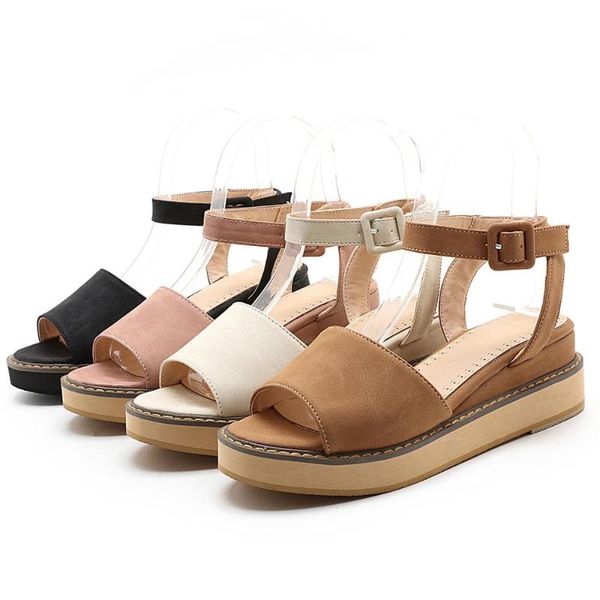 

pqecfs big size 32-46 2020 summer new fashion women solid platform high heel sandals 4 colors, Black