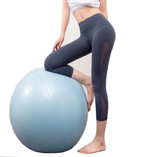 

es.ms yoga leggings joint mesh fitness jogging cycling running 3/4 length women's high stretched speed dry tight, White;red