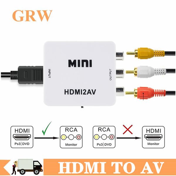 

audio cables & connectors to rca av/cvbs adapter hd video converter box av/cvsb l/r 1080p mini av support ntsc pal