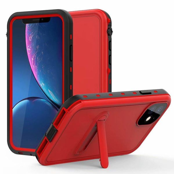 

cgjxsredpepper waterproof shockproof kickstand case for iphone 11 pro 11 pro max xs xr xs max 50pcs /lot ip69k swimming surfing