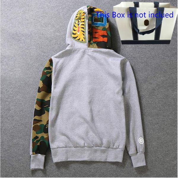 

20fw homme hoodie with shark mouth letters embroidery cardigan men sweatshirt pullovers long sleeve hip hop streetwear clothes s-2xl, Black