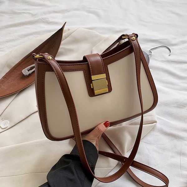 

stitching color small pu leather shoulder bags for women 2020 lades crossbody bag female handbags special design underarm bag