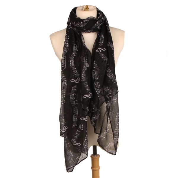

new fashion music note sheet music piano notes script print scarves infinity scarf shawl wrap for women factory sale s662, Blue;gray