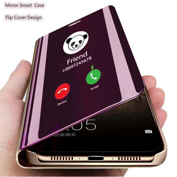 

luxury leather for iphone xs case flip mirror smart wake kickstand bracket cell phone case for iphone 11pro max 6 7 8 case