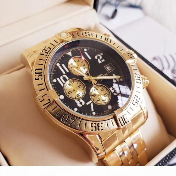 

новая мода роскошные часы 44.5mm ocean racer a1338012 черный циферблат vk кварцевый хронограф рабочие из нержавеющей стали мужские наручные, Slivery;brown