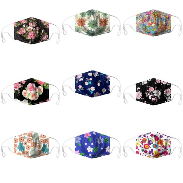 

fashion designer face masks mask washable clh dustproofoutdoor cycling butterfly flower print masks for women men#458, Black