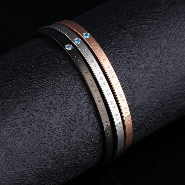 

fashion simple men and women titanium steel inlaid man-made adjustable thin couples bangles for lovers' gift, Black